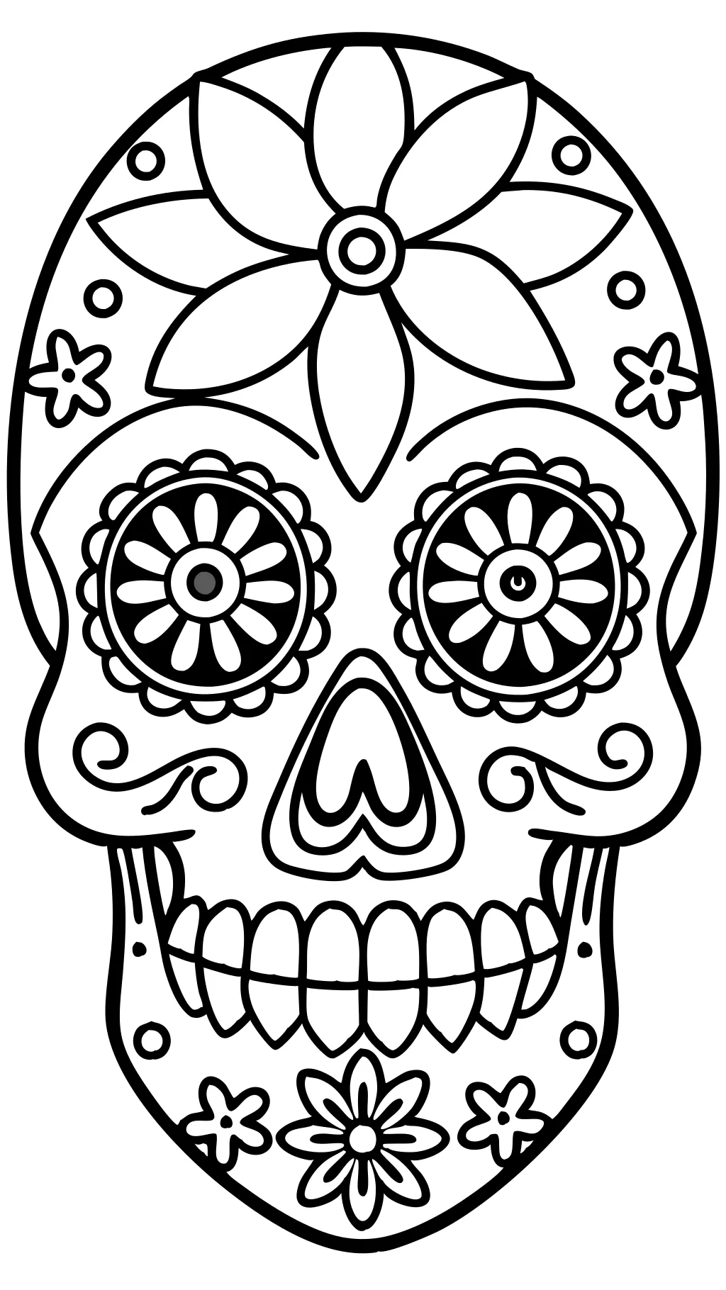 páginas para colorear de calavera de azúcar gratis